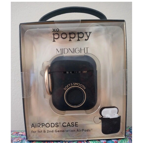 XO Poppy AirPods Case Midnight Black (1st & 2nd Generation) NIB - Picture 3 of 3